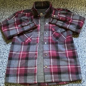 Red, black, grey, white, silver Freedom foundry boys super plush shirt jacket